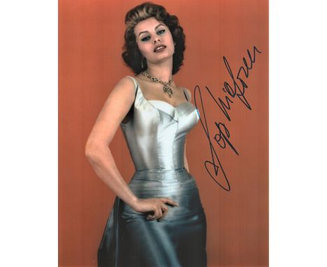 Actor, Sophia Loren signed 10x8 colour photograph. Loren is an Italian actress who was named by the American Film Institute a