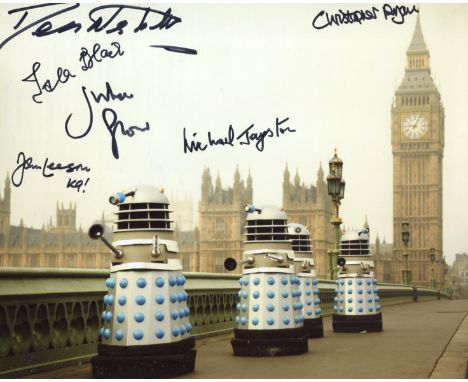 Doctor Who 8x10 photo signed by SIX stars of the series Isla Blair, Julian Glover, Derren Nesbitt, Michael Jayston, Christoph