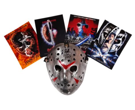 Kane Hodder Friday 13th hand signed Jason Voorhees mask. Hand Signed by Kane Hodder, who played Jason Voorhees in 4 of the Fr