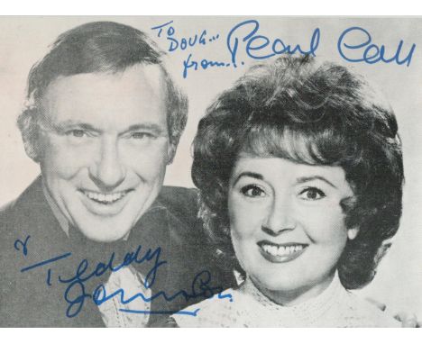 Teddy Johnson and Pearl Carr signed 6x4 black and white photo. Johnson and Carr were English husband and wife entertainers wh
