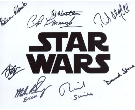 Star Wars 8x10 photo signed by EIGHT actors who have been in the films, Michael Henbury, Bill Westley, Richard Stride, David 