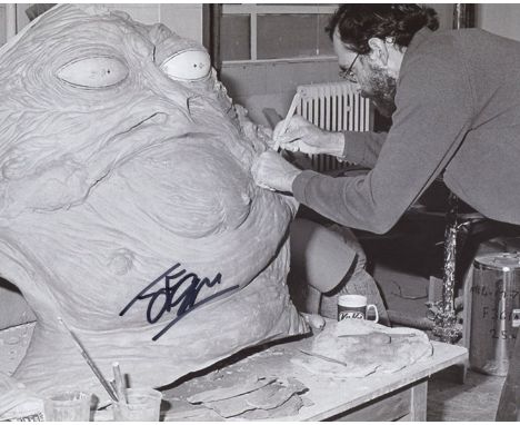 Star Wars 8x10 photo from Return of the Jedi, signed by John Coppinger, the puppeteer who gave life to Jabba the Hutt, one of