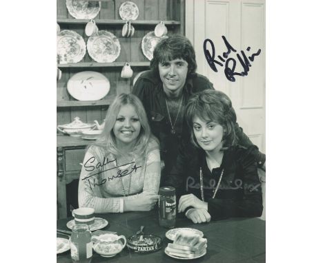 Man About the House, a signed 10x8 bandw photo from the hit 1970s TV comedy. Signed by all three actors, Richard O'Sullivan w