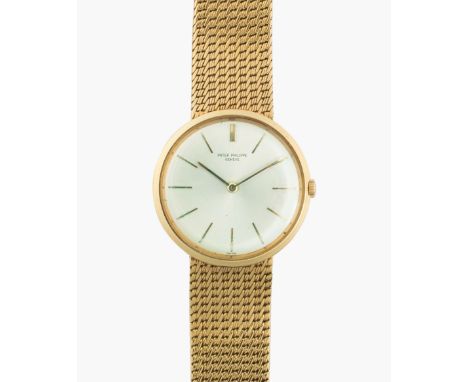 Patek Philippe, Ende 1950er JahreRef. 2591. 750 Gelbgold-Gehäuse, Nr. 426884, 34 mm. Veredeltes Handaufzug Kal. 23-300, Werk 