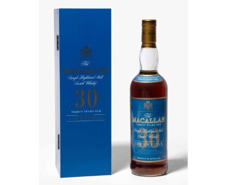 The MacallanSingle Highland Malt Scotch Whisky, matured in Sherry Oak. 30 years old. Orig. Holzkiste. 1 Flasche.