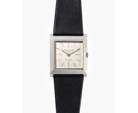 Patek Philippe "Beyer", 1960er Jahre Ref. 3404. 750 Weissgold-Gehäuse, Nr. 2610313, 33x28 mm. Veredeltes Handaufzug Kal. 23-3
