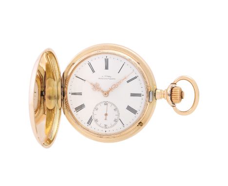 JULIUS ASSMANN Glashütte Savonette Taschenuhr. Roségold 14K, inkl. Staubdeckel, Gehäusenummer 11053, Sprungdeckel mit großem 