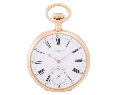 PATEK PHILIPPE & Cie. "Chronometro Gondolo" offene Taschenuhr für Gondolo & Labouriau / Rio de Janeiro. Roségold 18K, inkl. S