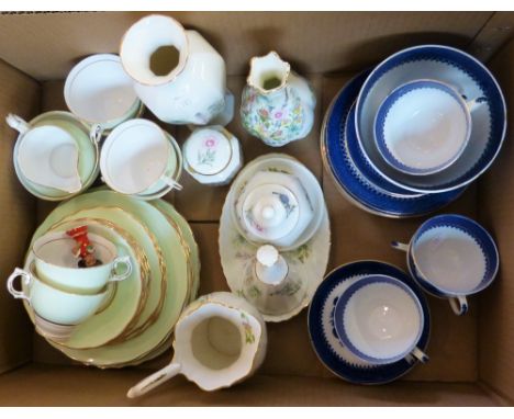 A Foley part tea service together with a Colclough part tea service and a selection of Aynsley ware