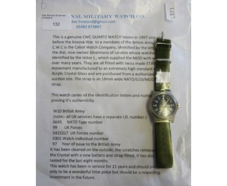 CWC - A British Army quartz wristwatch, ETA movement, circa 1997