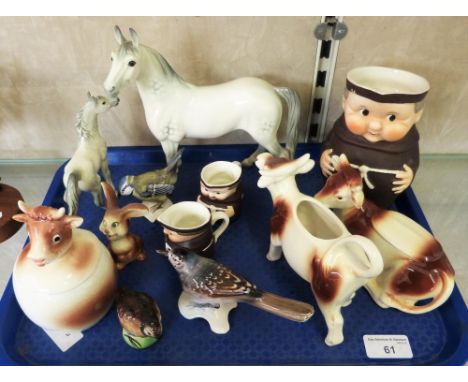 Twelve Goebel figures including horse and foal, cow creamer, birds etc