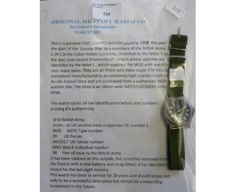 CWC - A British Army quartz wristwatch, ETA movement, circa 1998