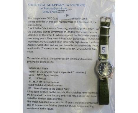CWC - A British Army quartz wristwatch, ETA movement, circa 2005