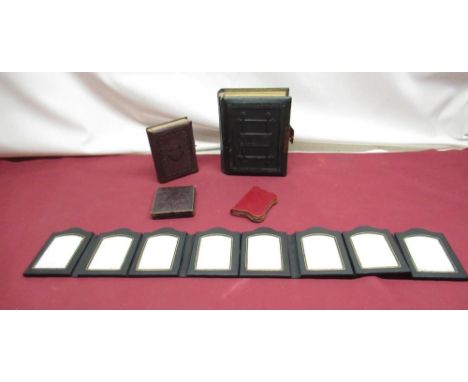 Late C19th leather and brass bound photograph album containing collection of carte de visite, mostly three quarter length por