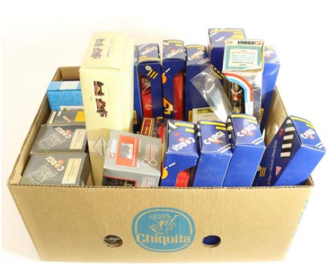 Selection of Corgi die cast model vehicles, mainly commercial, vans and buses, mostly boxed, approx. 25 