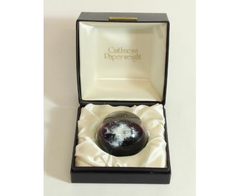 Caithness glass paperweight 'Moon' from the Planets set designed by Colin Terris and Peter Holmes, ltd ed. 169 of 500 (no cer
