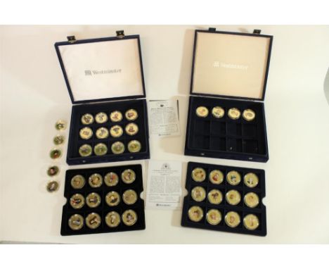 Westminster Issue History of the Royal Family Coloured Portrait collection of coins and a Westminster Diana Princess of Wales