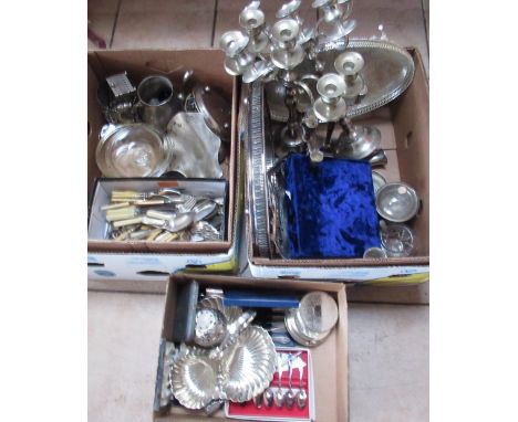 Large collection of EPNS and other metalware incl. Walker &amp; Hall paper knife in the form of an arrow, boxed bean top and 