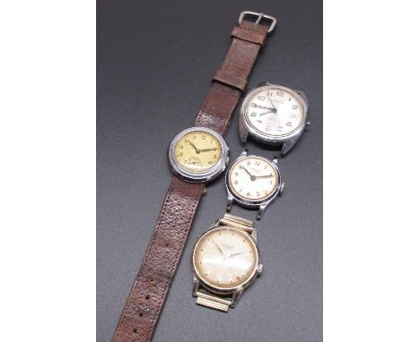 Rotary, 1950's hand wound sports wrist watch, silver dial set with Arabic numerals and dot minutes with subsidiary seconds, c