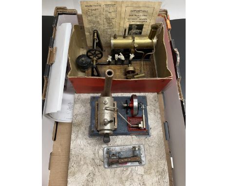 Wilesco single cylinder stationary engine with sawbench accessory and a Mersey Model co ltd 53 PR single cylinder stationary 