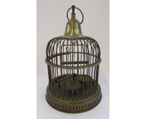 Brass wirework domed top bird cage H33cm and a Vintage Imperial typewriter, (2) 
