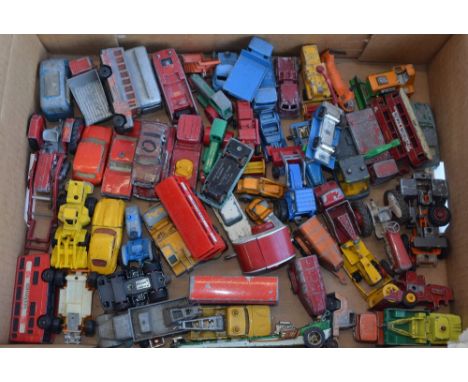 Dinky, Corgi, Matchbox trucks, cars and vehicles, in playworn condition, for spares and repairs 