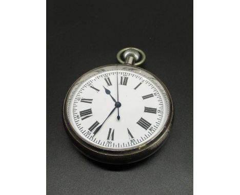 Tissot retailed by Bravington's London keyless wound deck watch, white enamel dial with Roman numerals, Arabic five minute ma