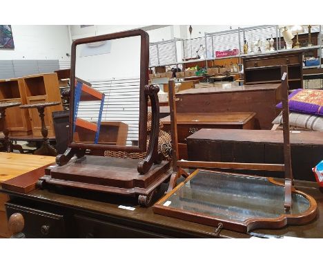 Victorian mahogany inlaid folding backgammon board, a 19th century mahogany dressing table swing mirror and a Georgian style 