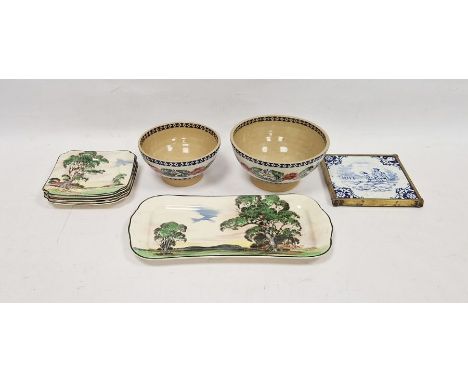 Royal Doulton selection of dishes&nbsp;from the Gumtrees seriesware, printed black marks, pattern no.D5504, comprising one sh