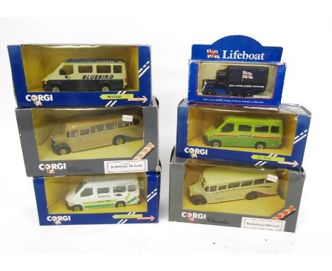 Quantity of boxed Corgi and Lledo diecast model cars to include Corgi C676/3 Ford Transit, C676/1 Ford Transit, C676/2 Ford T