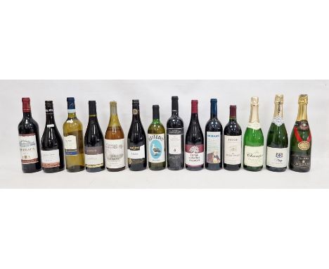 14 assorted bottles of wine&nbsp;including 2014 L'Avenir Pinotage, Hardy's Merlot, Les Belles Roches 2000 Fitou, Altos de Tam