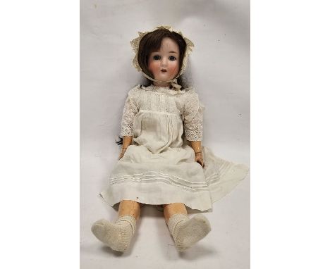 Large Schoenau &amp; Hoffmeister early 20th century bisque head doll, impressed SPBH star marks, no. 914/8, with jointed comp