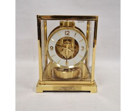 Jaeger-LeCoultre 'Atmos' mantel clock&nbsp;in five-glass gilt brass case, engraved 'A token of sincere gratitude to T D Walke
