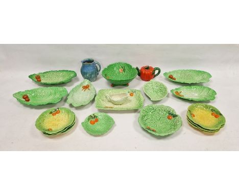 Collection of Carltonware and Crown Devon salad moulded plates and dishes, printed and impressed marks, including a footed le