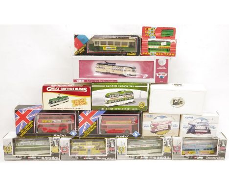 Large quantity of boxed diecast model cars to include 2 x Solido bus londonien double decker, Corgi 55014 PCC Street Car - Mi