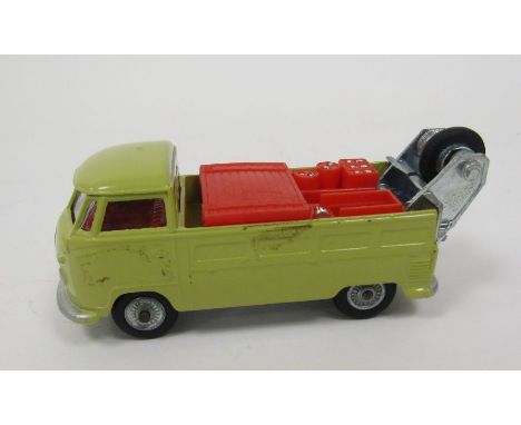 Corgi Toys boxed diecast model No. 490 V.W Breakdown truck in avocado finish with a red interior and spun hubs