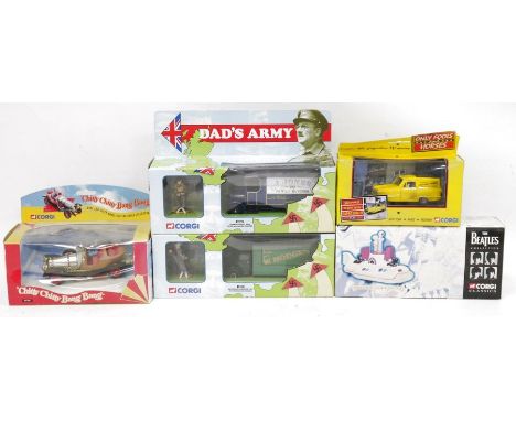 Corgi boxed media related diecast model&nbsp;vehicles to include Corgi Classics 05401 the Beatles Yellow Submarine, Corgi 053