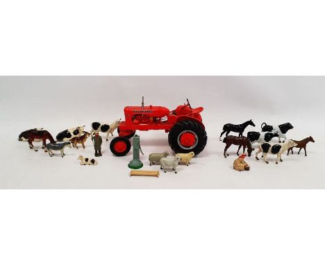 Quantity of Britains lead model animals&nbsp;to include cows, sheep, dog, shepherd, milkmaid, pigs and a ERTL Allis-Chambers 