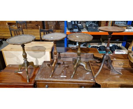 Four various wine tables&nbsp;on tripod supports (4)&nbsp;