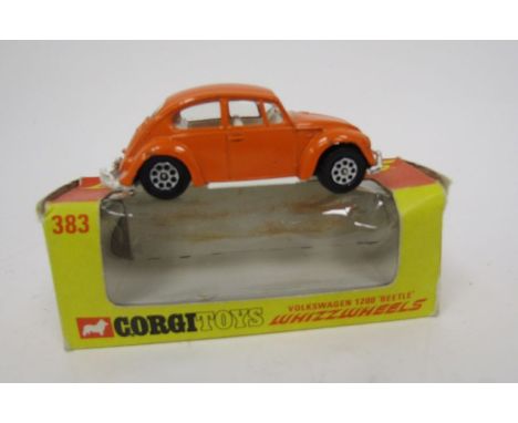 Three boxed Corgi Toys Whizzwheels&nbsp;diecast model cars to include 381 G.P. Beach Buggy, 383 Volkswagen 1200 "Beetle" and 