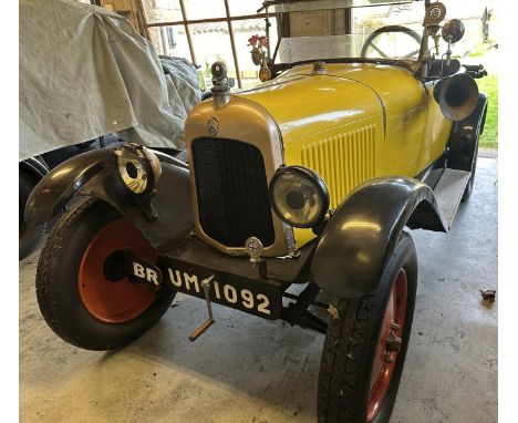 1925 Citroen 5CV Cloverleaf  Registration number UM 1092  Affectionately known as Brum  Yellow with a black interior Left han