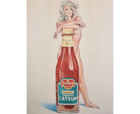 Mel Ramos (1935-    ) American. "Del-Monte", 'Tomato Catsup, Pineapple Vinegar, Family Size', Offset Lithograph in Colours, S