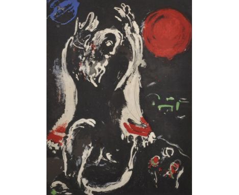 Marc Chagall (1887-1985) Russian/French. "Jsaiah", The Bible Series, Lithograph 1956, 13.75" x 10.25". Provenance; Goldmark G