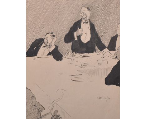 Arthur John Trevor Briscoe (1873-1943) British. The After Dinner Speaker, Ink, Signed and Dated '14, Unframed, 9" x 7" and an