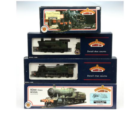 Bachmann OO Group of 4x boxed Steam loco's. Comprising 31-306 4-6-0 BR Green 7822 Foxcote Manor; 31-451 2-6-2 BR Black 41241 
