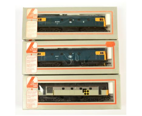 Lima OO Group of 3x Class 26 Diesel Loco's. Comprising 205242 BR Grey 26001 Railfreight; 205244 BR Blue 26027; 205246 BR Blue