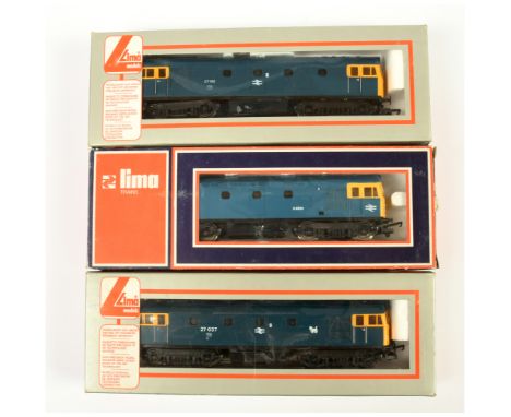 Lima OO Group of 3x Class 27 Diesel Loco's. Comprising 5115W BR Blue D6524; 205247A1 BR Blue 27102 + wipers; 205252A1 BR Blue