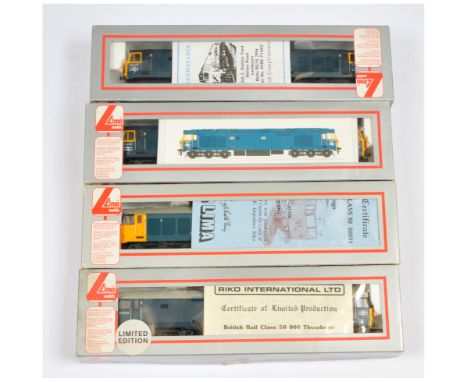 Lima OO Group of 4x Class 50 Diesel Loco's. Comprising D400 BR Blue comes with Rail nameplates, internal colour card &amp; Ra
