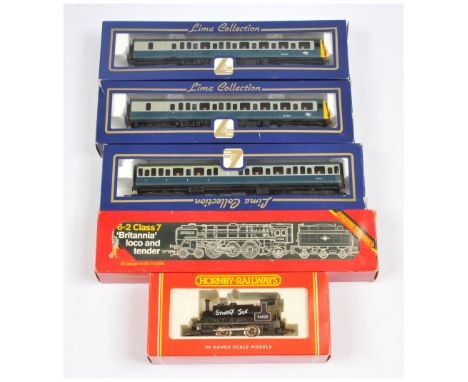 Hornby & Lima OO Group of boxed loco's. Comprising R063 4-6-2 BR Mat Green 70000 loco & tender; Hornby R782 0-4-0 BR Black 56