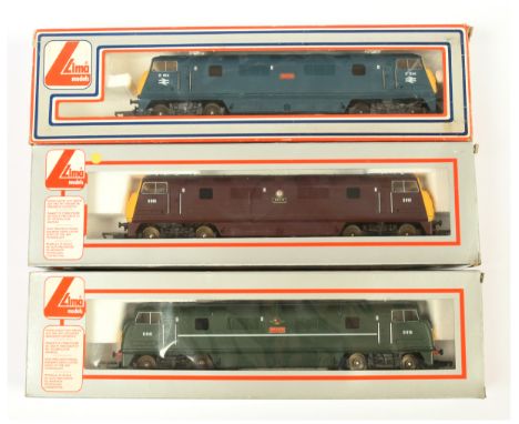 Lima OO Group of 3x Class 42 Diesel Loco's. Comprising 204837 D819 BR Green Goliath; 204861 D815 BR Maroon Druid; 205128 D814